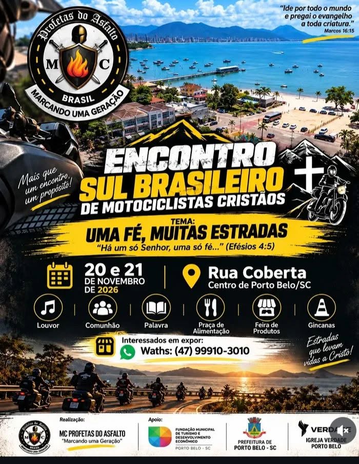 Cartaz: Encontro Sul Brasileiro de Motociclistas Cristãos