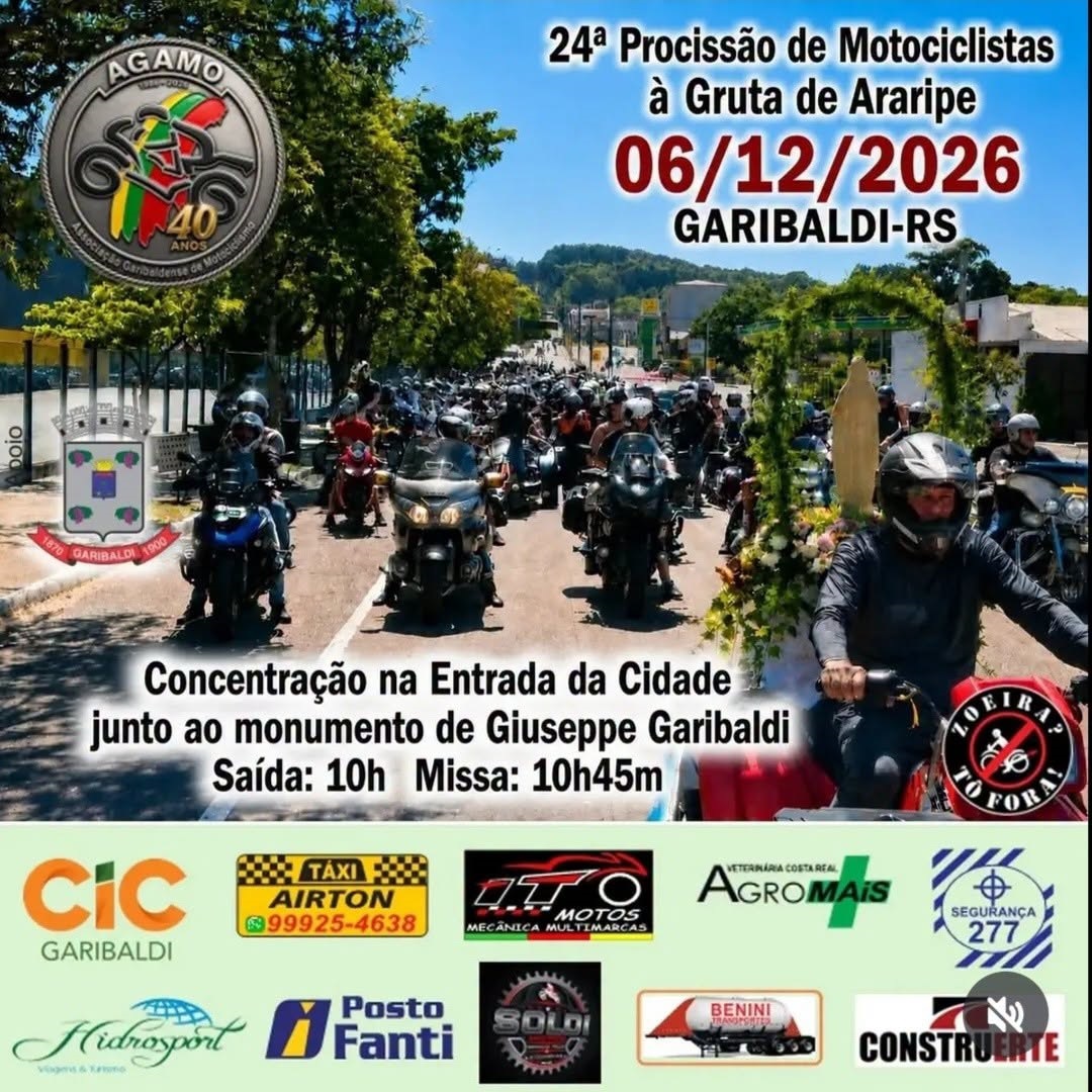 Cartaz: 24ª Procissão de Motociclistas à Gruta de Araripe